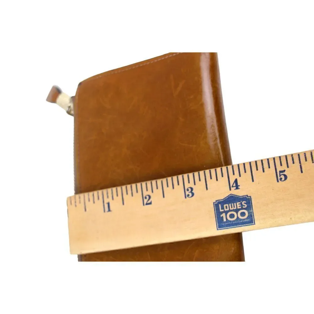 HANDCRAFTED TAN BROWN GENUINE LEATHER ID CARD COIN BILL HOLDER BIFOLD WALLET